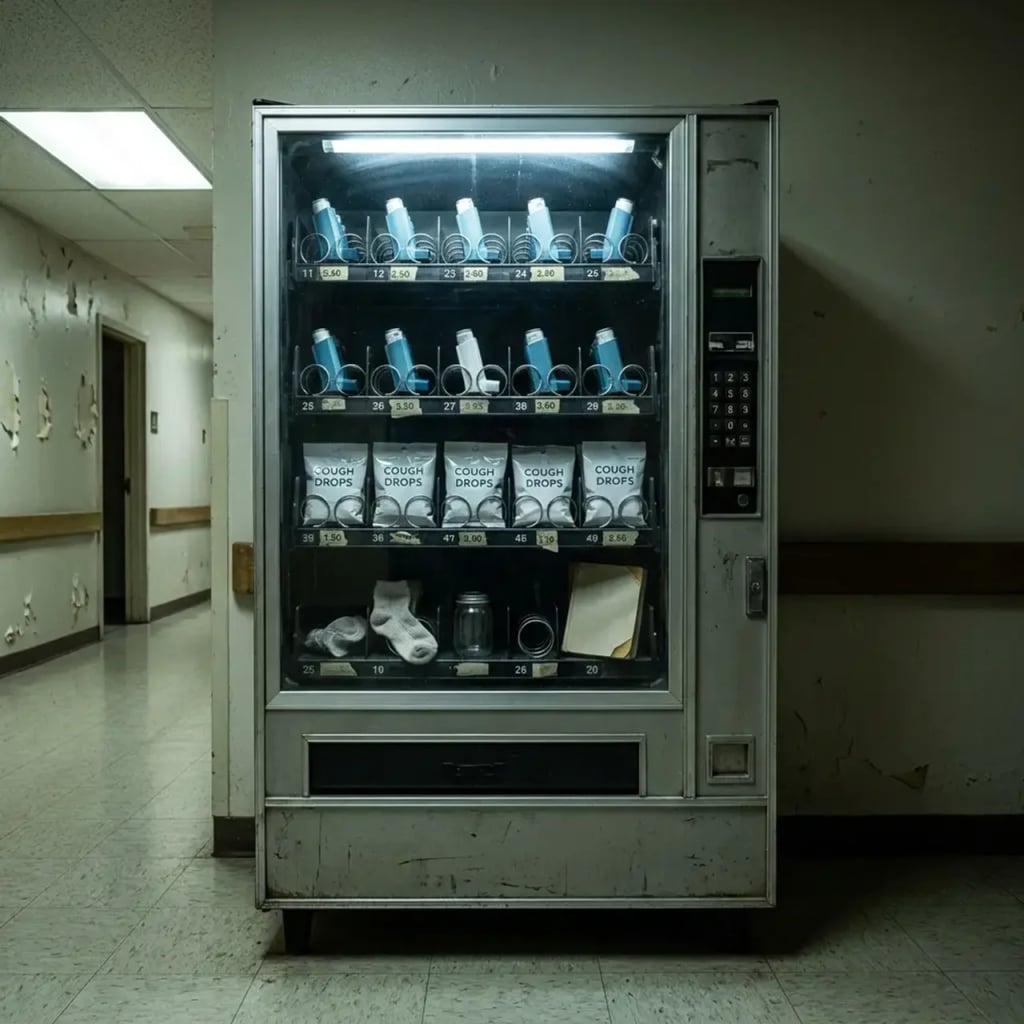 A vending machine stocked with inhalers